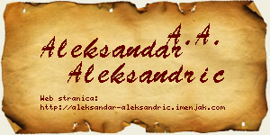 Aleksandar Aleksandrić vizit kartica